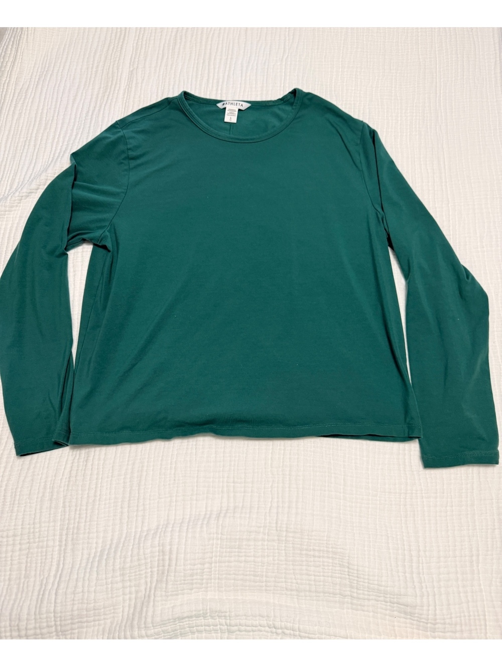 Athleta Long Sleeve Cotton Blend Shirt in Dark Green, Size Large